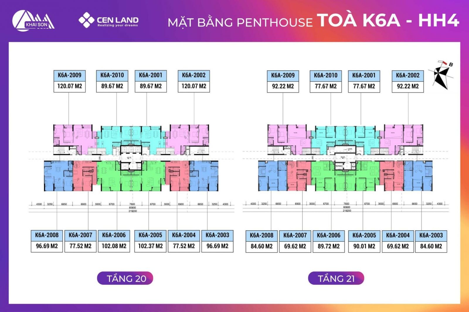 MẶT BẰNG CHUNG CƯ KHAI SƠN CITY - TÒA K6a