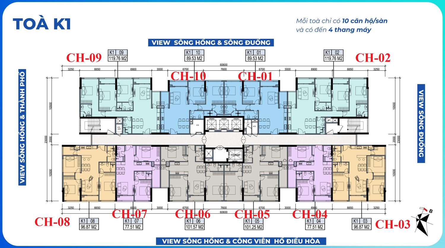 MẶT BẰNG CHUNG CƯ KHAI SƠN CITY - TÒA K1 MẶT BẰNG CHUNG CƯ KHAI SƠN CITY - TÒA K1