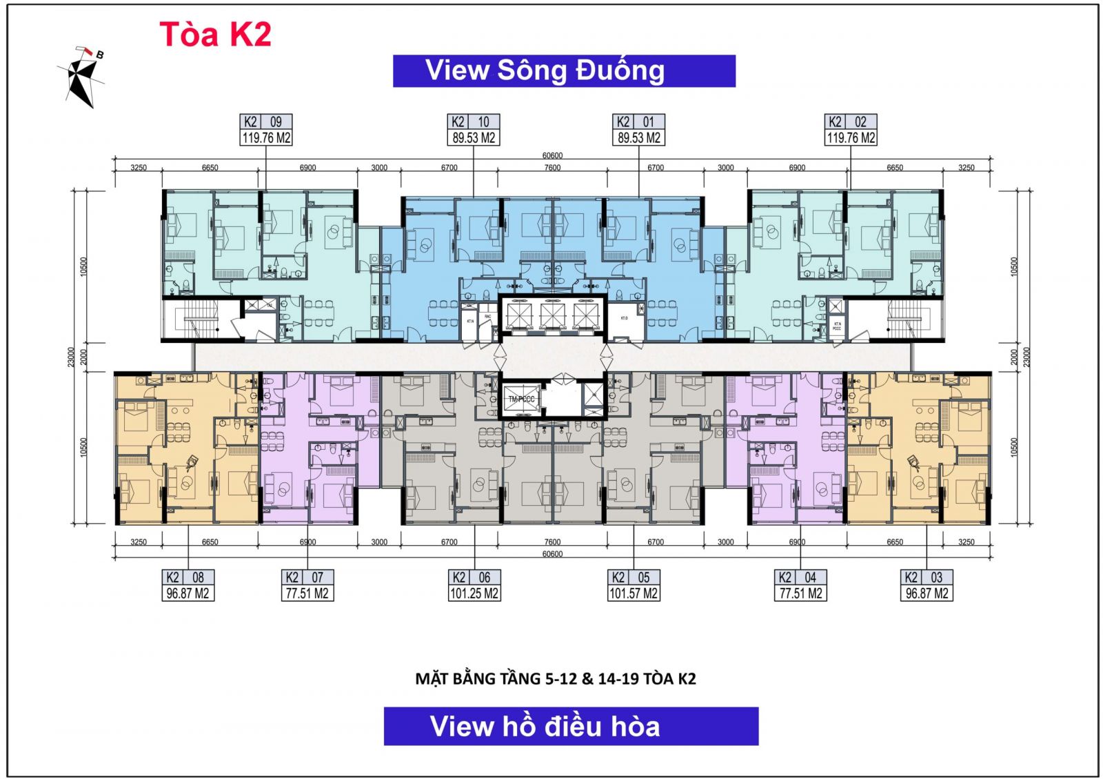 MẶT BẰNG CHUNG CƯ KHAI SƠN CITY - TÒA K2 MẶT BẰNG CHUNG CƯ KHAI SƠN CITY - TÒA K2