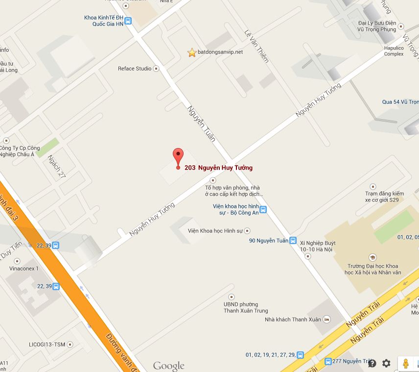 vị trí chung cư 203 nguyễn huy tưởng